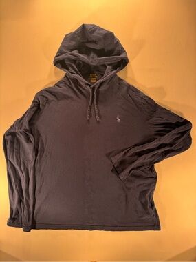 Polo by Ralph Lauren Hooded Long-Sleeve Tee in Navy